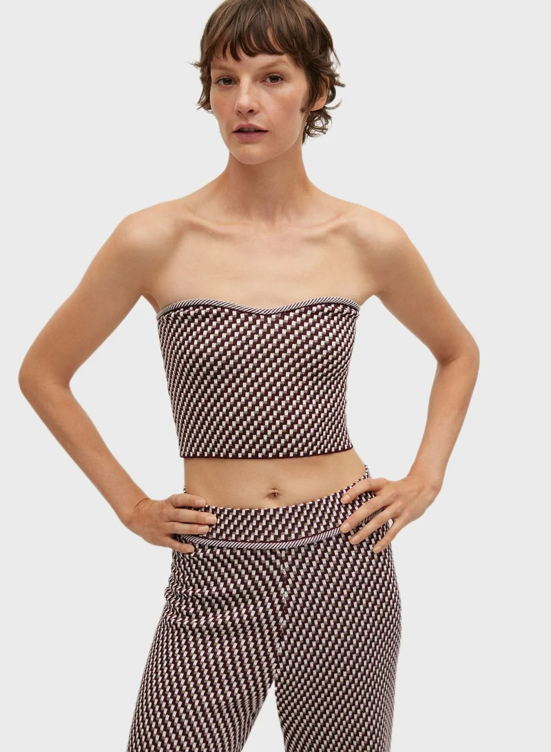 MANGO Knitted Bandeau Crop Top