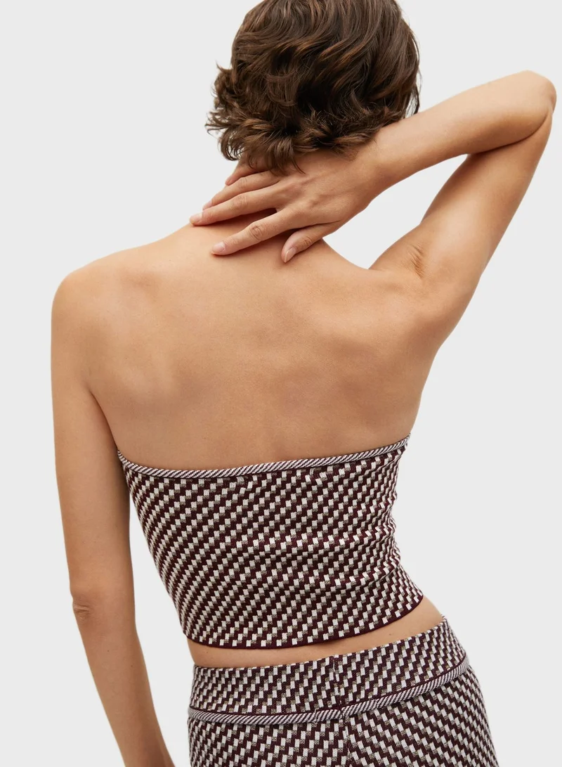 MANGO Knitted Bandeau Crop Top