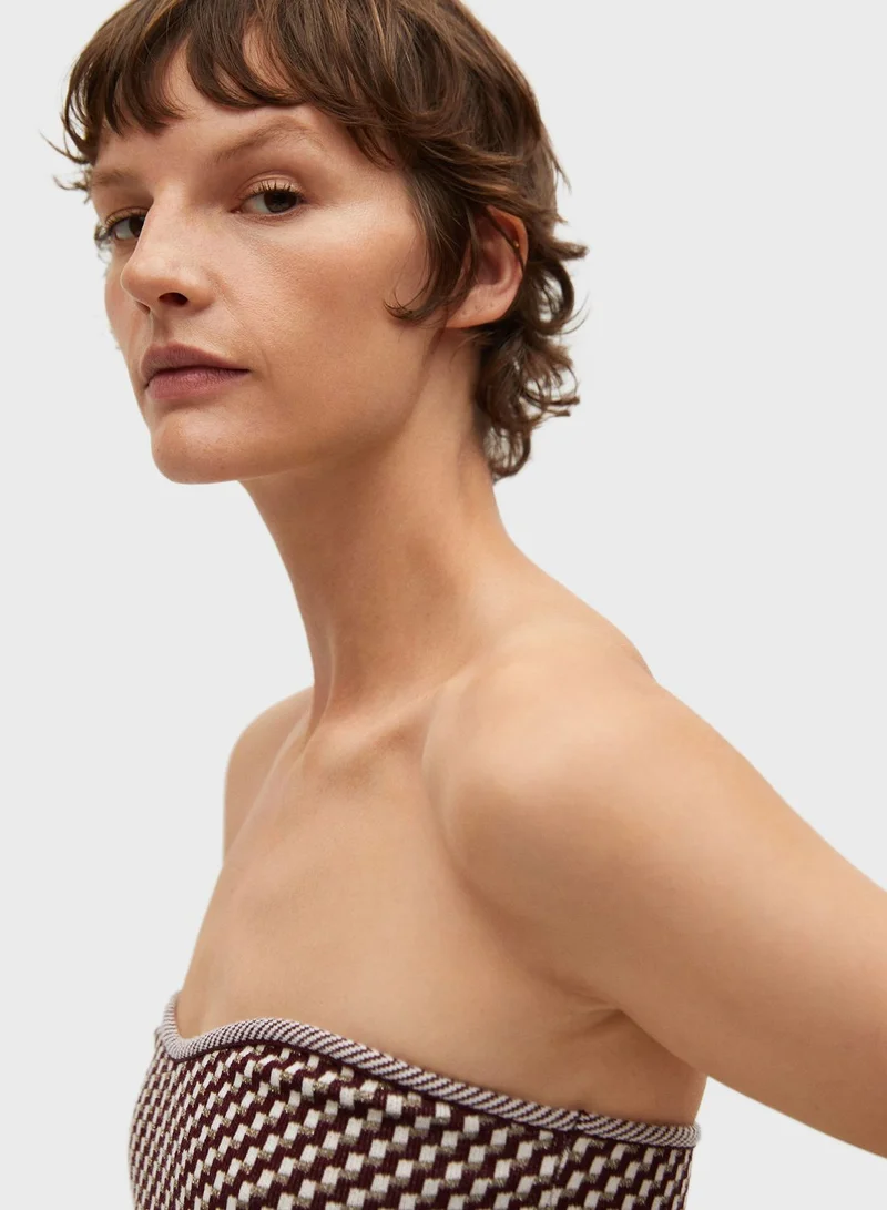 MANGO Knitted Bandeau Crop Top
