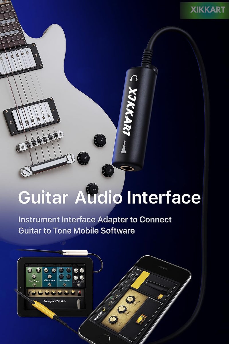 XIKKART Guitar Audio Interface Adapter | Portable Guitar to Phone Converter | Guitar Interface for iPhone, iPad, Android Smartphones & Tablets | Lightweight Audio Adapter for Recording (Audio Adapter) - Image 4