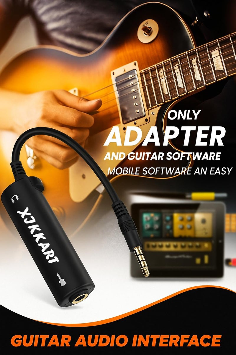 XIKKART Guitar Audio Interface Adapter | Portable Guitar to Phone Converter | Guitar Interface for iPhone, iPad, Android Smartphones & Tablets | Lightweight Audio Adapter for Recording (Audio Adapter) - Image 3