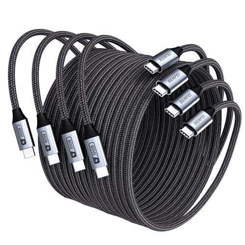 BENFEI USB C to USB C Multipack 60W Fast Charging Cable 4Pack33ft33ft66ft66ft Nylon Braided Cable for iPhone iPad mini MacBook Samsung Galaxy - Image 1