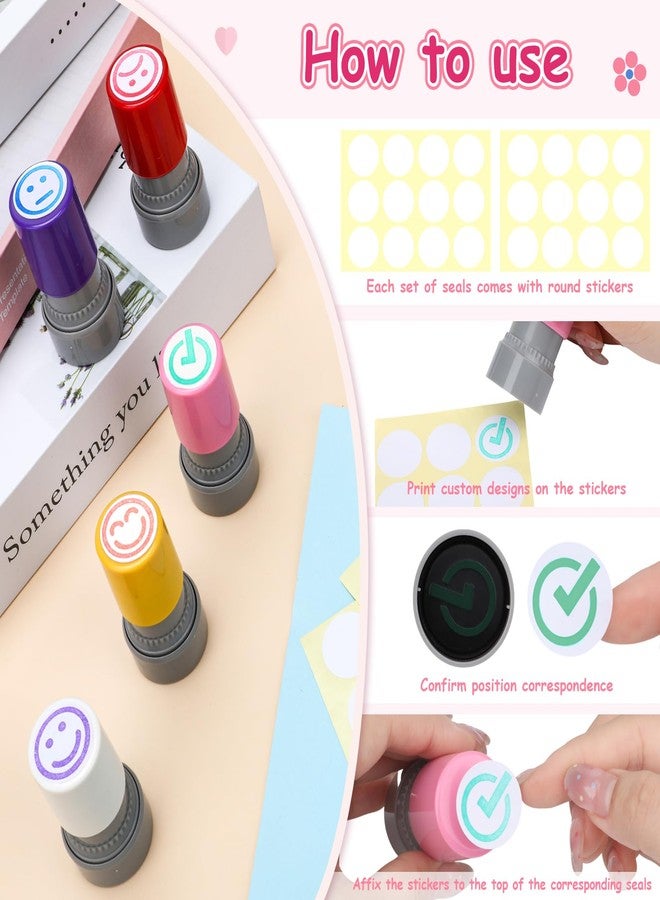 HEYTIMI 5 PCS Teacher Stamps for Classroom Self-Inking Rubber Behavior Stamps for Grading Cute Motivational Scoring Stamp Set for Homework Test Encouraging Students School Supplies(Style C Multicolor) - Image 3
