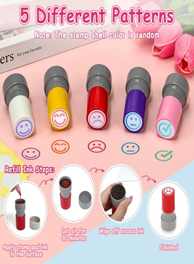 HEYTIMI 5 PCS Teacher Stamps for Classroom Self-Inking Rubber Behavior Stamps for Grading Cute Motivational Scoring Stamp Set for Homework Test Encouraging Students School Supplies(Style C Multicolor) - Image 4
