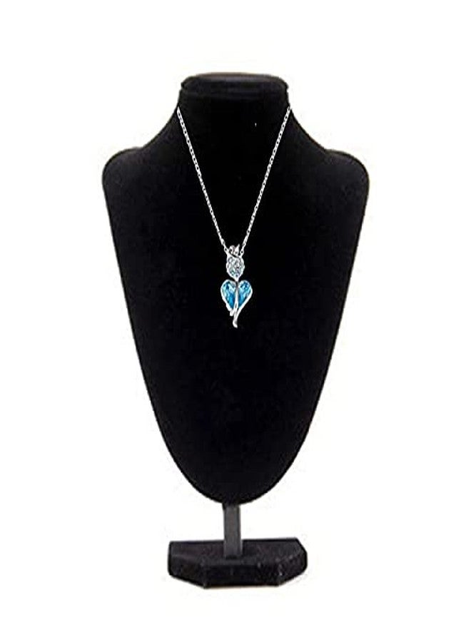 Okos Crystal Jewellery Combo Of 2 Rhodium And Rose Gold Plated Heart And Drop Alloy Pendant Studded With Multi Color (Blue, Pink) Crystal Stones For Girls And Women CO1000382 - Image 4