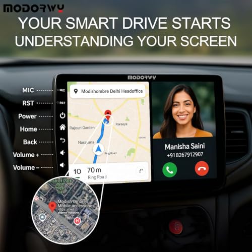 ModishOmbre Modorwy Original 9inch HD QLED Car Android Stereo | 2GB RAM & 32GB ROM | OS 13 Double Din Car Multimedia Player | incl. AHD Rear Camera & Frame Compatible with Maruti Ertiga Old- 1 Year Warranty - Image 3