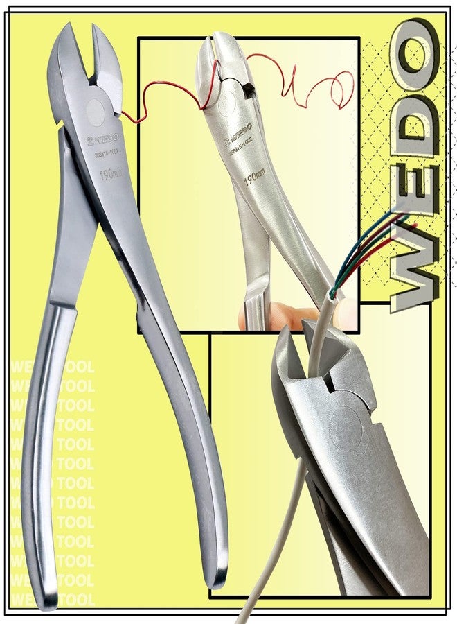 WEDO 7.5-inch Stainless Steel Diagonal Cutting Pliers, Side Cutting Pliers, Wire Cutter, Diagonal Cutters for Cutting Wires, Length 190mm - Image 5