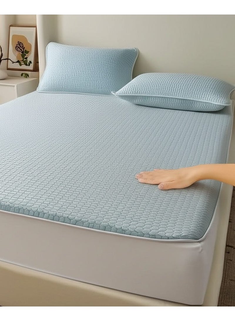 i diD Premium Waterproof Mattress Protector 100%, Soft & Breathable, Protects Against Fluids, Dust Mites & Bacteria, Against Spills & Stains, Machine Washable, Cool feeling,  200x180cm+30cm - Image 2
