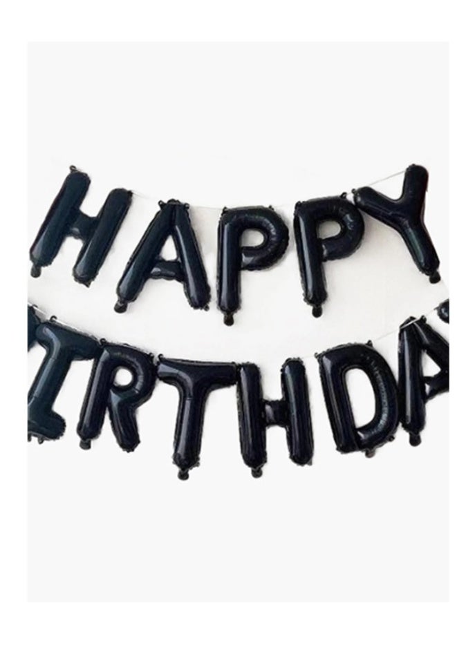 بالون حفلة عيد ميلاد أسود مع تصميم عيد ميلاد سعيد مكون من 13 حرفًا - Image 3