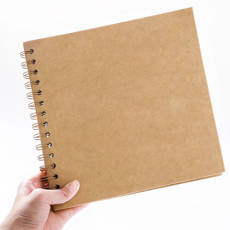 MEMOTOR Scrapbook 7 x 7 Inch DIY Photo Album, Memory Book for Parents and Kids, Hardcover Kraft Paper Brown 20 Sheets/ 40 Pages - Image 5