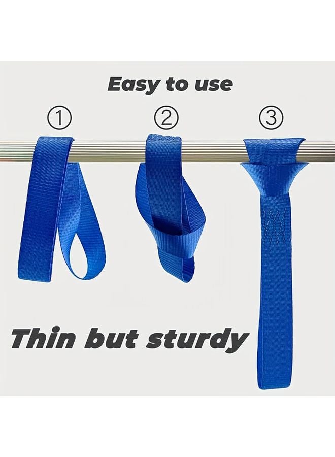 Blue 4pcs Soft Loop Tie Down Straps 12x1 Inch Adjustable Webbing for Motorcycles Kayaks Bikes - Image 5