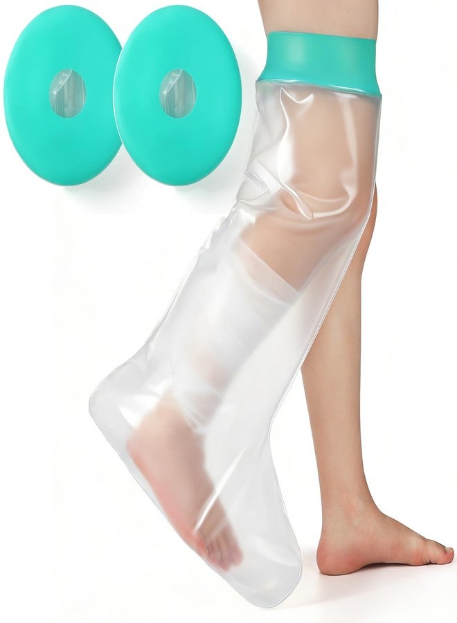 VZZNN Cast Covers for Shower Leg, 2 Pack Waterproof Leg Cast Cover for Showering, Reusable Shower Sleeve for Leg Cast Wound Protector, Watertight Adult Cast Protector for Calf, Ankle, Wound - Image 1