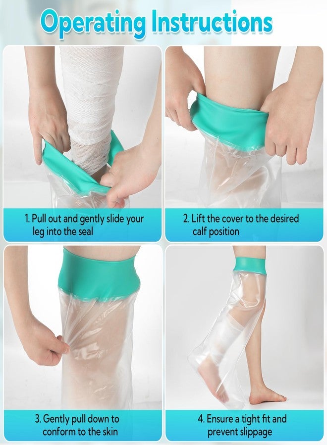 VZZNN Cast Covers for Shower Leg, 2 Pack Waterproof Leg Cast Cover for Showering, Reusable Shower Sleeve for Leg Cast Wound Protector, Watertight Adult Cast Protector for Calf, Ankle, Wound - Image 4