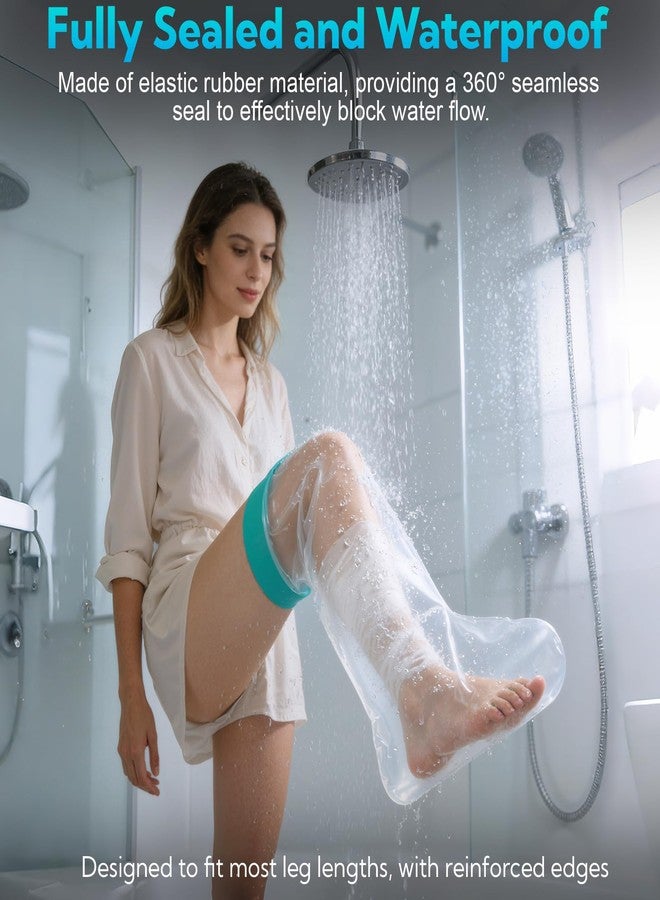 VZZNN Cast Covers for Shower Leg, 2 Pack Waterproof Leg Cast Cover for Showering, Reusable Shower Sleeve for Leg Cast Wound Protector, Watertight Adult Cast Protector for Calf, Ankle, Wound - Image 3