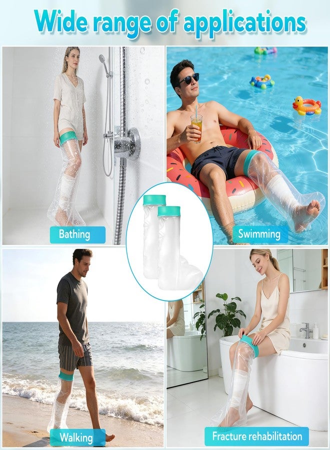 VZZNN Cast Covers for Shower Leg, 2 Pack Waterproof Leg Cast Cover for Showering, Reusable Shower Sleeve for Leg Cast Wound Protector, Watertight Adult Cast Protector for Calf, Ankle, Wound - Image 5
