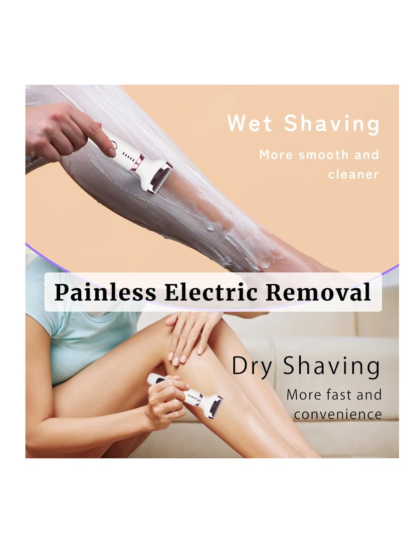 general Electric Razor for Women Men,4 in 1 Painless Ladies Wet & Dry Body Razors and Facial Hair Remover,Rechargeable Led Display Hair Removal Kit for Nose Face Body Leg Bikini Arm Hair - Image 5