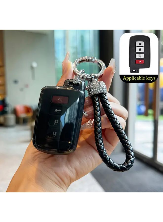 Transparent TPU Car Remote Key Cover With Rope Buckle Fit For Toyota Models 2012 2019 - Image 1