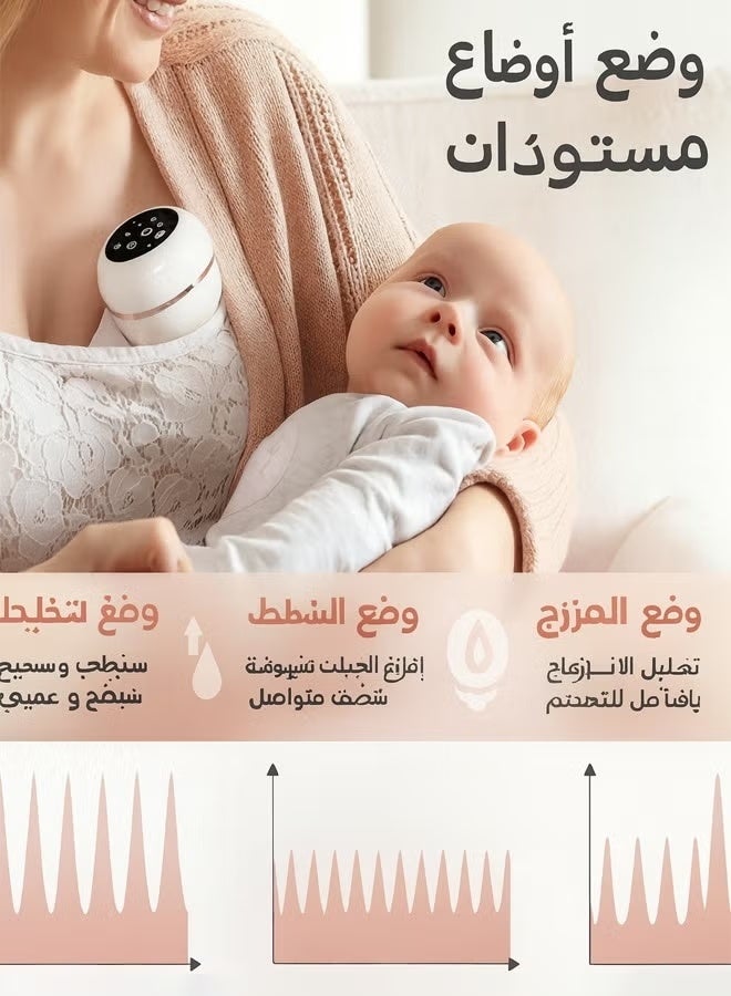 هيبوبي مضخة الثدي الكهربائية القابلة للارتداء بدون استخدام اليدين مع شاشة LCD، 9 مستويات ووضعين قابلة لإعادة الشحن مع وضع التدليك - Image 4
