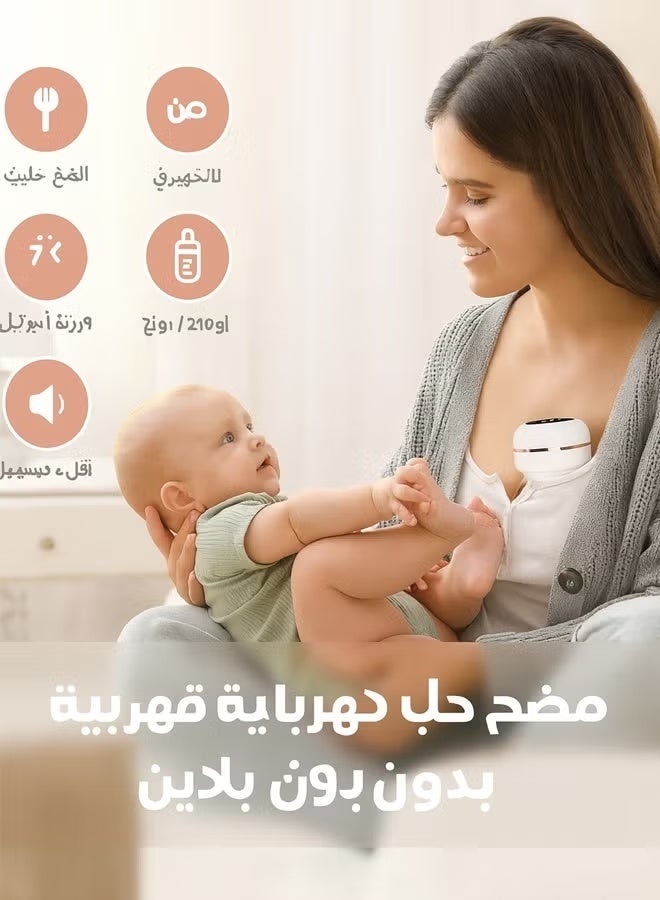 هيبوبي مضخة الثدي الكهربائية القابلة للارتداء بدون استخدام اليدين مع شاشة LCD، 9 مستويات ووضعين قابلة لإعادة الشحن مع وضع التدليك - Image 3