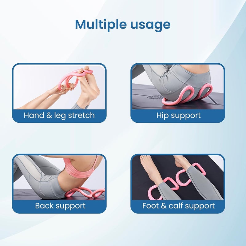 AGARO YR1421, Yoga Ring, 2 Piece, Great for Yoga, Mobility, Pilates, Stretch & Support, Magic Circle, Fascia Massage, Training Ring for Back and Leg Support for Home & Gym Workout, Purple & Pink - Image 4
