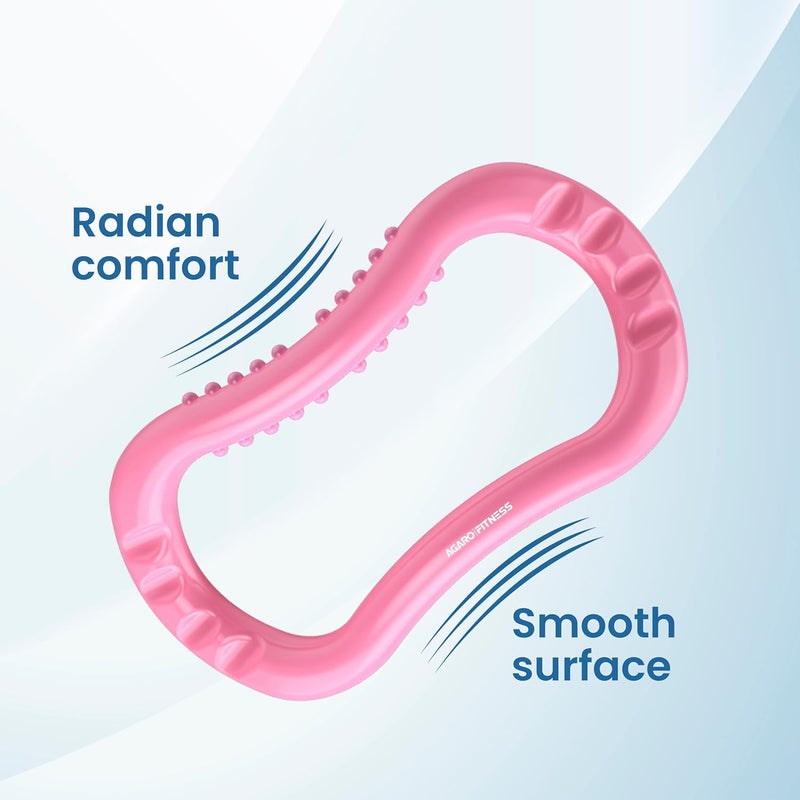 AGARO YR1421, Yoga Ring, 2 Piece, Great for Yoga, Mobility, Pilates, Stretch & Support, Magic Circle, Fascia Massage, Training Ring for Back and Leg Support for Home & Gym Workout, Purple & Pink - Image 2