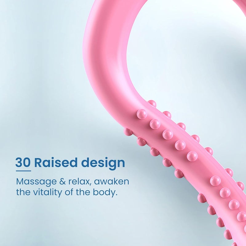 AGARO YR1421, Yoga Ring, 2 Piece, Great for Yoga, Mobility, Pilates, Stretch & Support, Magic Circle, Fascia Massage, Training Ring for Back and Leg Support for Home & Gym Workout, Purple & Pink - Image 3