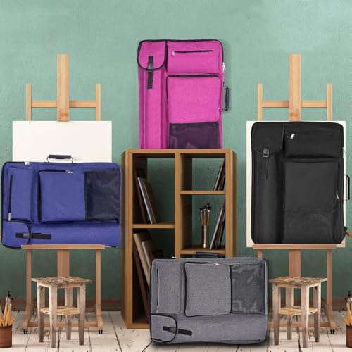 Art Ranger Art Portfolio Case 18 X 24,Backpack Size, Tote Bag for Supplies Artwork/Poster Board/Project/Drawing Case Large Art Portfolio/Display Screen Carrying and Traveling (Grey). - Image 2