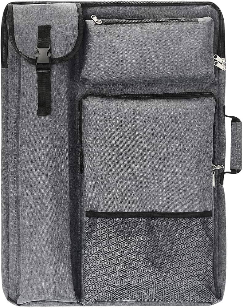 Art Ranger Art Portfolio Case 18 X 24,Backpack Size, Tote Bag for Supplies Artwork/Poster Board/Project/Drawing Case Large Art Portfolio/Display Screen Carrying and Traveling (Grey). - Image 1