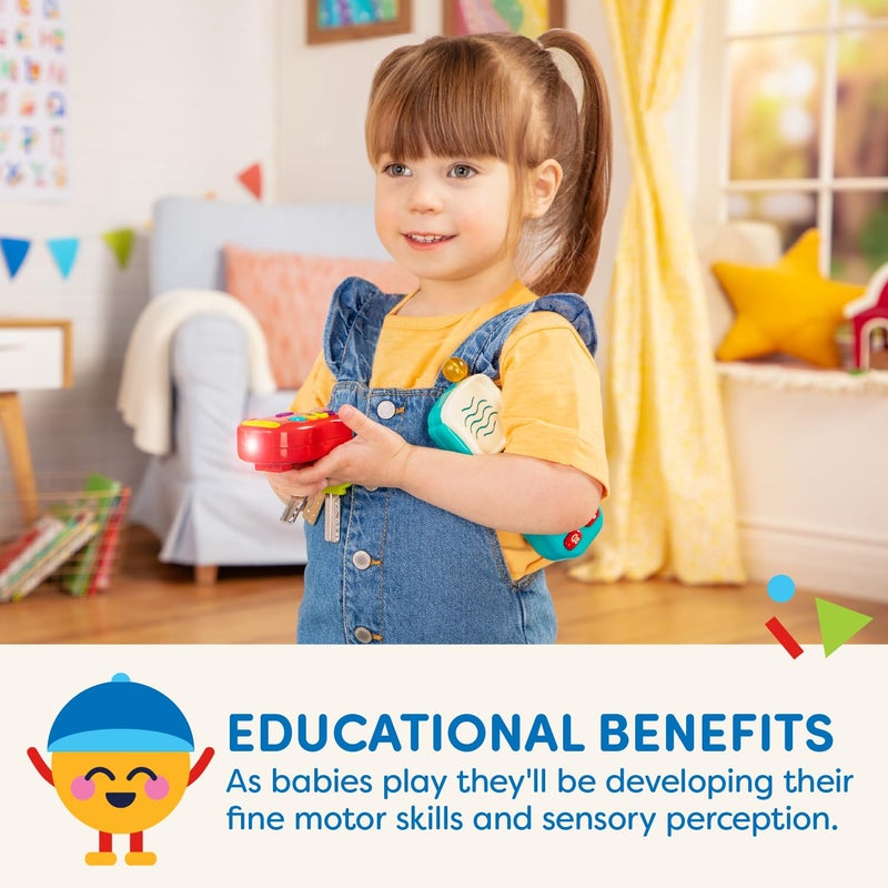 Battat – Toy Keys Set – 3 Keys & Remote With 4 Fun Sounds – Mini Flashlight – Toy Car Keys With Fob For Baby, Toddler – 10 Months + – Light & Sound Keys, Red - Image 4