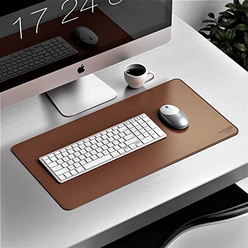 V-CUBE Designs Premium Vegan Leather Desk Mat 60X35cm 2.4mm Thick&Padded|Laptop Mat/Extended Mouse Pad/Stitched, Reversible, Sturdy Deskspread with High Tear/Peel Strength|Anti-Slip,Splash-Proof|Tan - Image 5