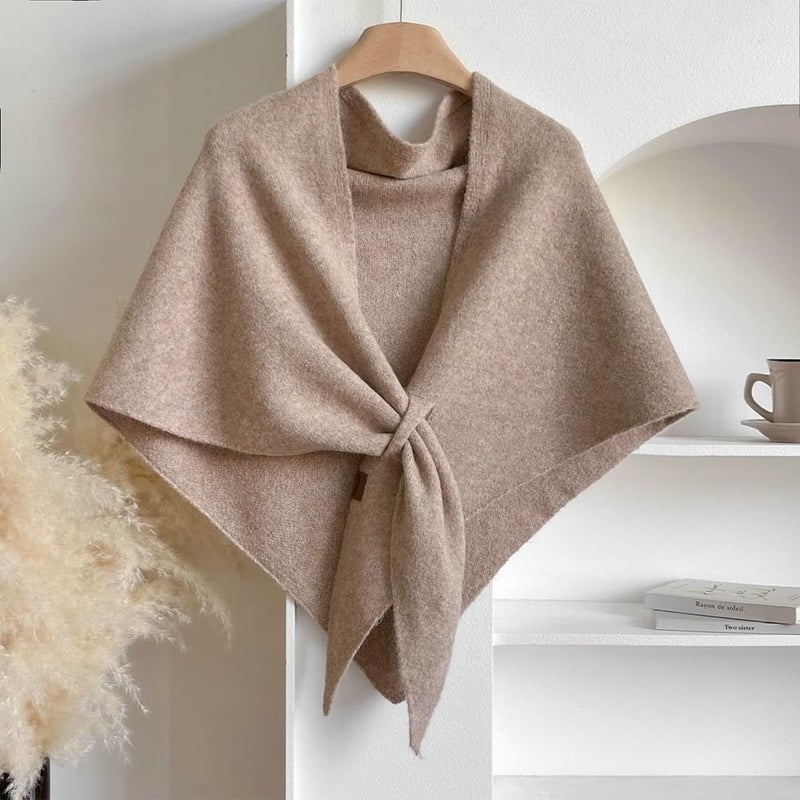 Upbull Winter Shawl Wraps Women Knitted Shawls and Wraps Cardigan Cape Wool Pashmina Shoulder Top Sweater Shawl Scarf 2025 - Image 2