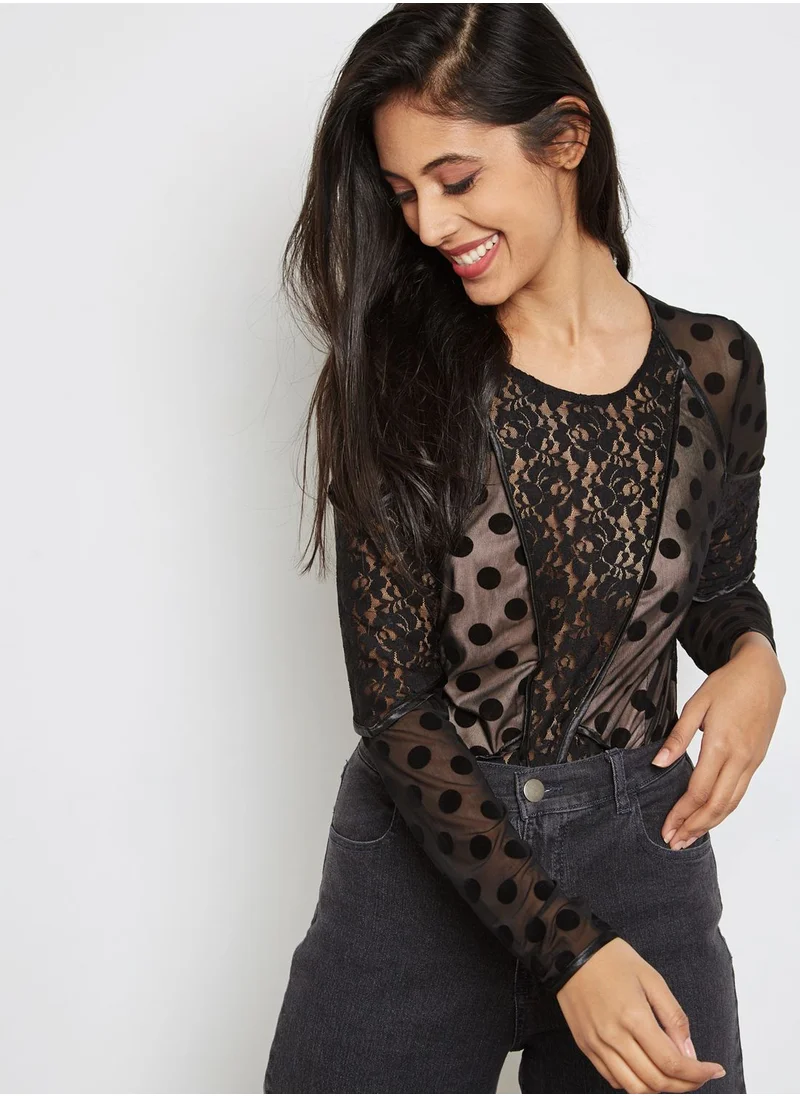 GLAMOROUS Lace Detail Bodysuit