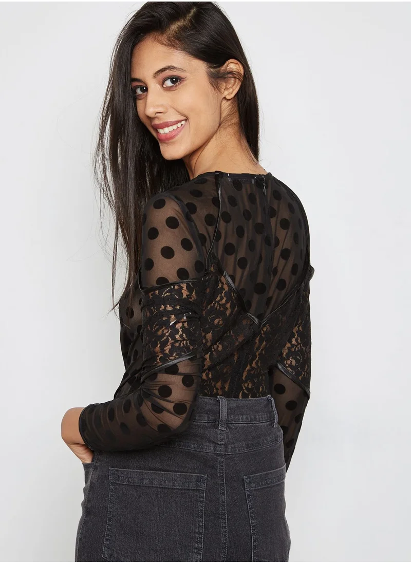 GLAMOROUS Lace Detail Bodysuit