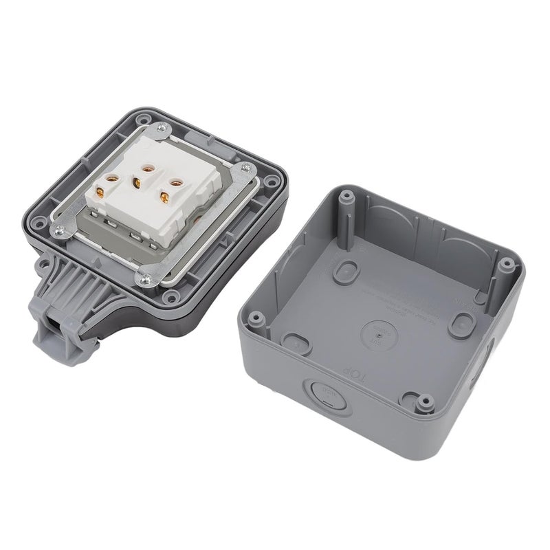 LJCM Outdoor Waterproof Socket Box, EU Waterproof Socket Box Weatherproof for Parking Lot (1 Gang Multiple 5 Pin Holes) - Image 4