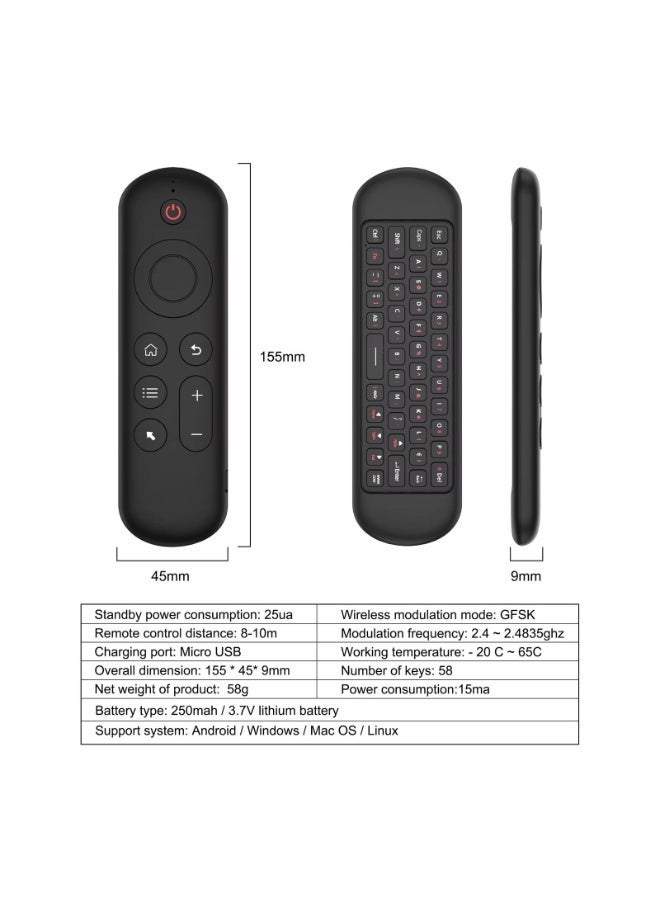 Wireless Air Mouse Remote with Motion Sensor and Keyboard for Smart TV & Android TV Box - Image 3