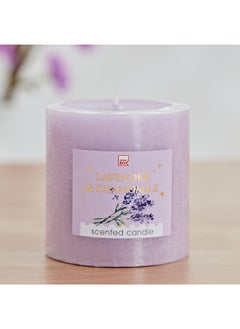 Home Box Qara Lavender Chamomile Pillar Candle 6.8 x 7 x 6.8 cm  - Image 1