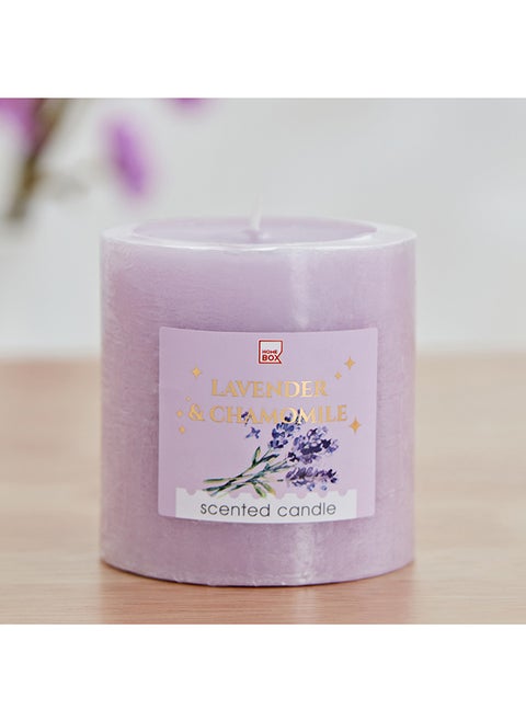 Qara Lavender Chamomile Pillar Candle 6.8 x 7 x 6.8 cm