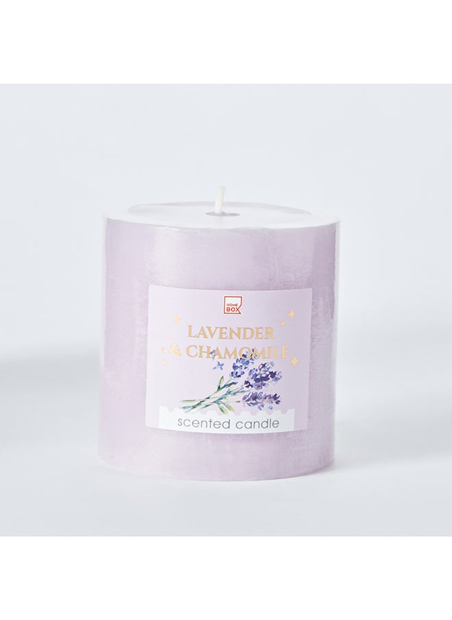 Qara Lavender Chamomile Pillar Candle 6.8 x 7 x 6.8 cm