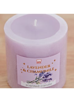 Home Box Qara Lavender Chamomile Pillar Candle 6.8 x 7 x 6.8 cm  - Image 4