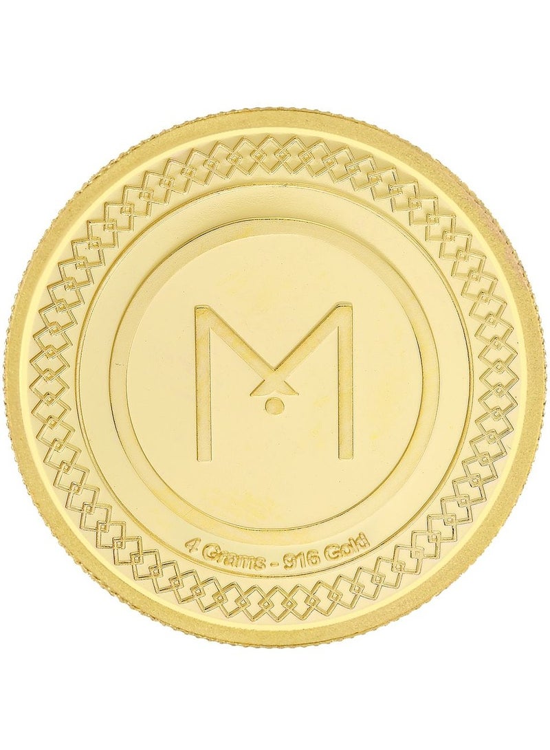 Malabar Gold and Diamonds 22 Karat 916 Purity 4 Gram Flower Gold Coin  - Image 2