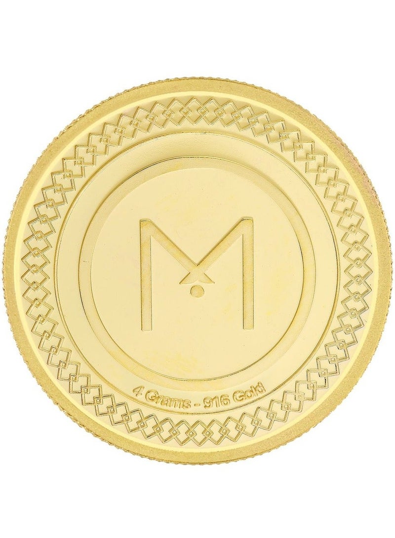 Malabar Gold and Diamonds 22 Karat 916 Purity 4 Gram Flower Gold Coin - Image 2