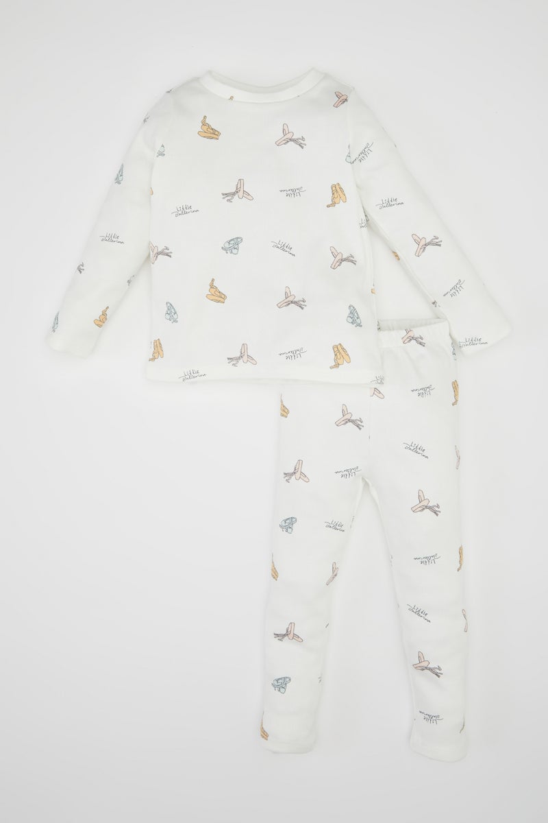 DeFacto Beige BabyGirl Baby Girl Corduroy 2 Piece Pajama Set Casual - Image 1