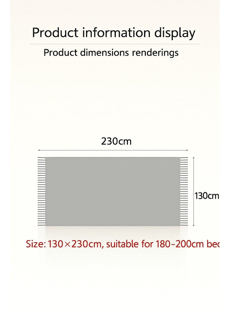 Knitted Throw Blanket with Tassels (130×230cm) – Ultra Soft All-Season Blanket for Sofa/Bed/AC Room/Car | Anti-Pilling & Machine - Image 2