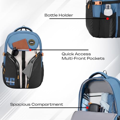Safari Expand 43L Laptop Backpack Bag for Man and Women, Large School Bags for Boys & Girls, Expandable Overnighter Casual Hiking Men's Travel Bag with Rain Cover, Compression Straps, Bottle holder - Image 4
