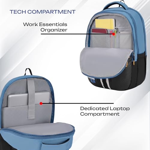 Safari Expand 43L Laptop Backpack Bag for Man and Women, Large School Bags for Boys & Girls, Expandable Overnighter Casual Hiking Men's Travel Bag with Rain Cover, Compression Straps, Bottle holder - Image 3