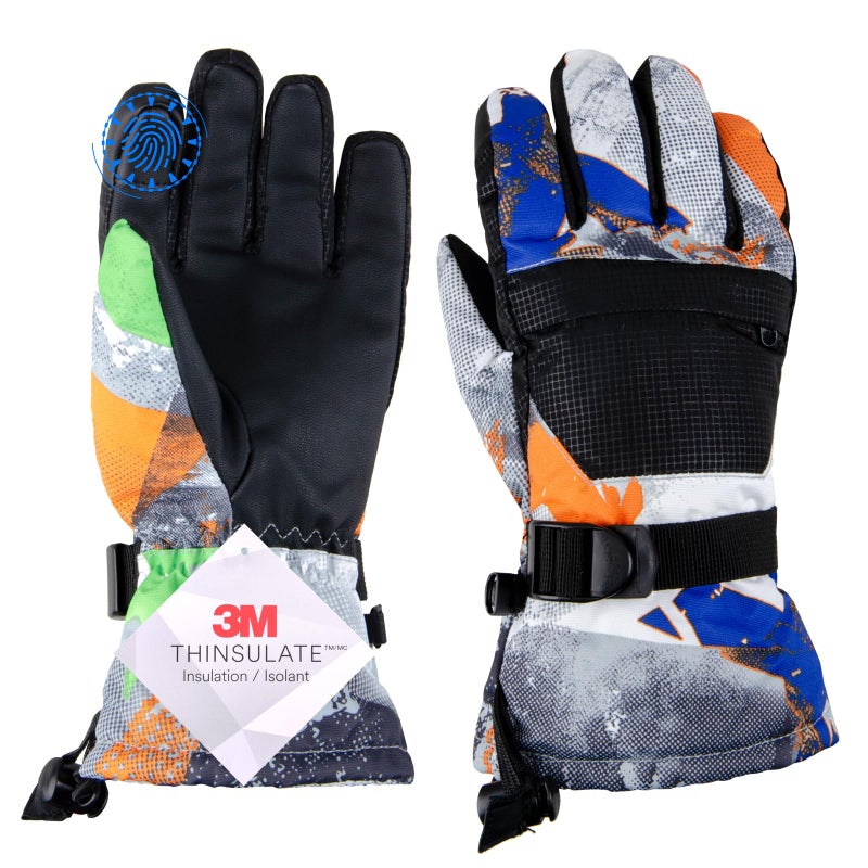 TRIWONDER Kids Winter Snow Ski Gloves Waterproof Touch Screen Cold Weather Gloves Boys Girls Snowboarding Skiing Sport Mittens (Black, XS (7-9 Years Old)) - Image 1