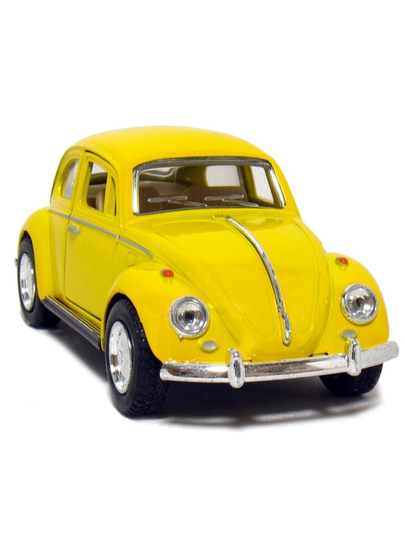 Kinsmart Kinsmart Yellow 1967 Classic Die Cast Volkwagen Beetle Toy with Pull Back Action, unisex  - Image 1
