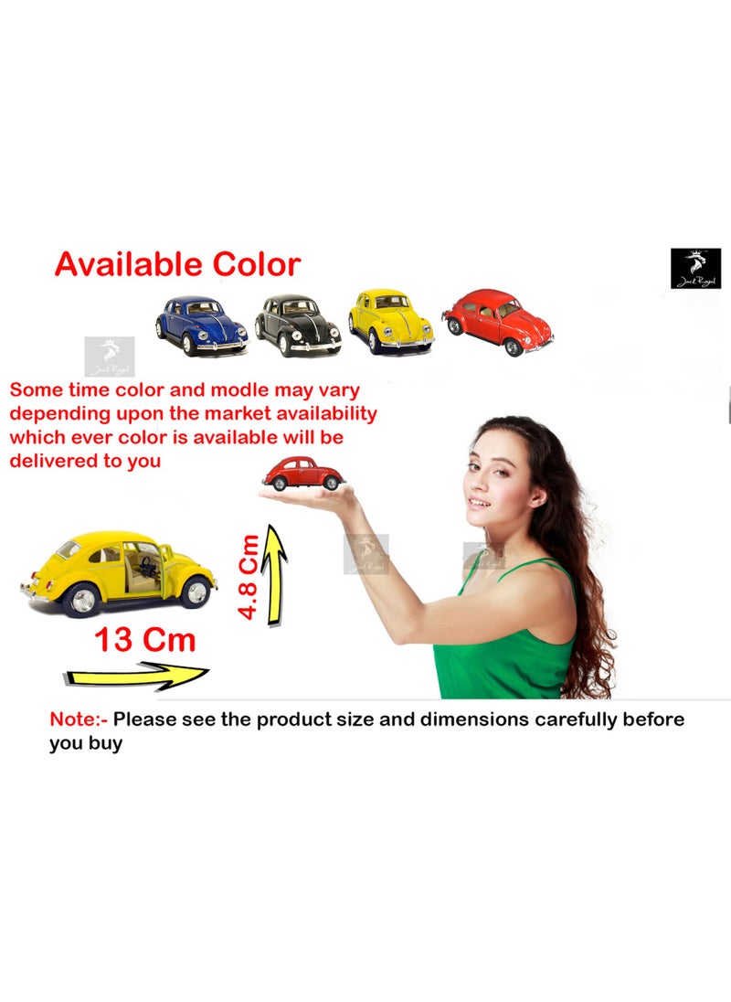 Kinsmart Kinsmart Yellow 1967 Classic Die Cast Volkwagen Beetle Toy with Pull Back Action, unisex  - Image 5