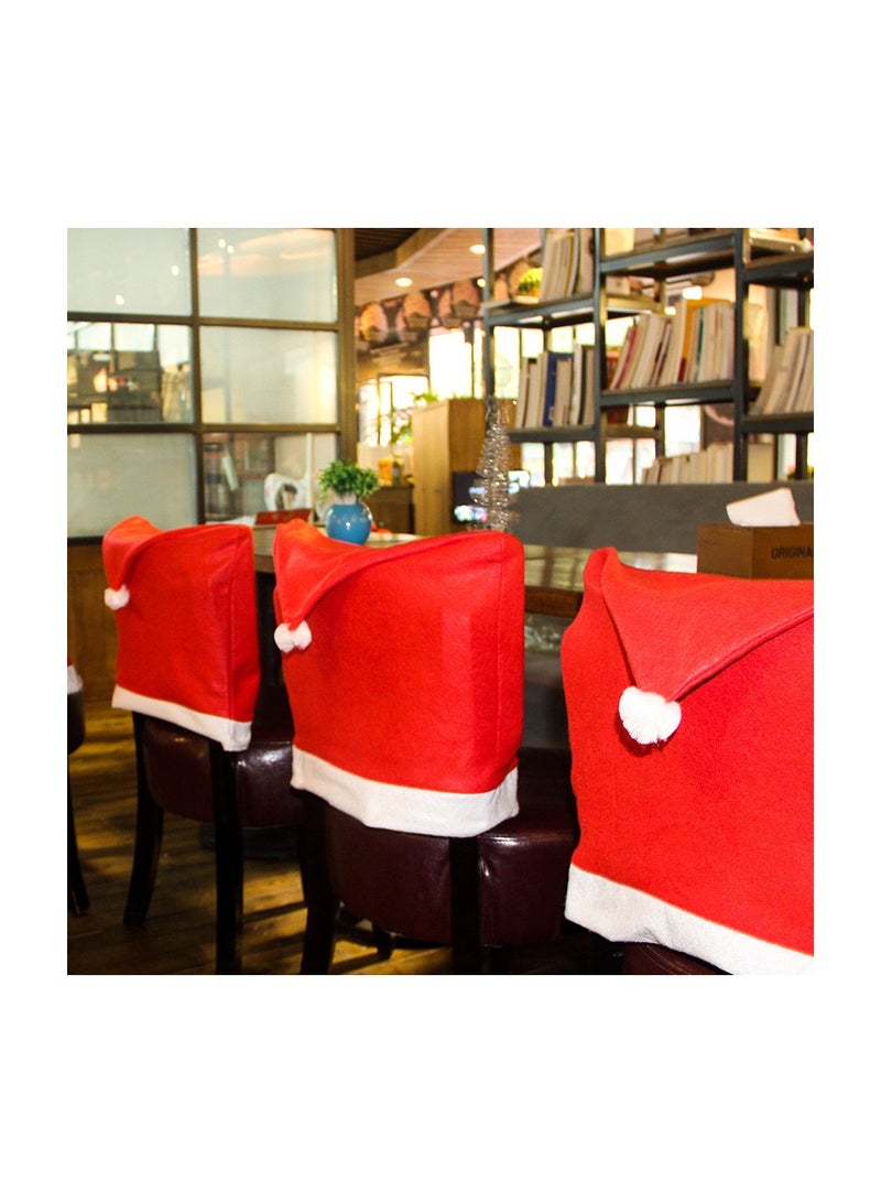 PRINTSHOP4ME 6Pcs Christmas Chair Covers–Santa Hat Design For Festive Holiday Decorations–Perfect For Dining Room,Kitchen And Party Decor–Great For Christmas Dinner And Holiday Events - Image 3