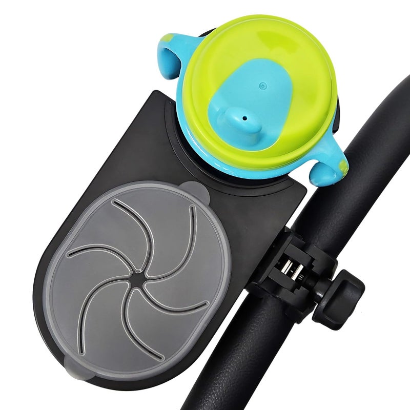 liuliuby Universal Stroller Snack Tray Attachment | Stroller Cup Holder Attachment Universal Snack Tray for Stroller Tray Attachment | Clip On Baby Stroller Accessories for Joggers, Umbrella & Wagons - Image 1